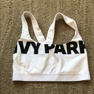 white sports bra